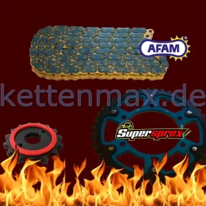 Afam Kettensatz Stealth passend für Suzuki GSF1250A/SA Bandit K7 K8 K9 (Bj.07-09) Afam 525 XHR-3 Pre Highlight