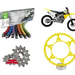 Esjot Kettensatz passend für Suzuki RM-Z 250 (Bj.13-18) 520HRT Kette gelb ultralight Highlight