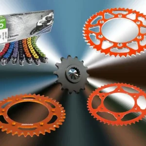 Sichere Zahlung Esjot Kettensatz passend für KTM 400 LC4 Enduro / E (Bj.93-01) 520HRT Kette orange Alu Ultralight