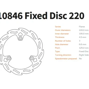 Neue Ware Moto-Master Bremsscheibe hinten Flame 110846 passend für Yamaha MT125 / YZF 125 R