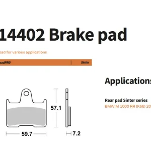 Solange Der Vorrat Reicht Moto-Master Bremsbelag Sinter hinten passend für BMW M 1000 RR K66 - 414402