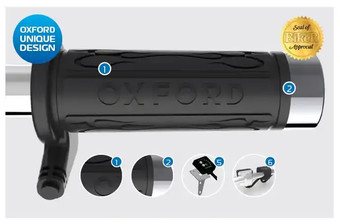 Universal-Heizgriffe Cruiser Premium EL800 für Lenker mit ⍉ 22 mm mit Wärmeregler Nur Für Kurze Zeit