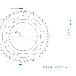 Kettenrad Stahl 32 40 Zähne - (415) Hercules - 20-0265-x Neue Kollektion