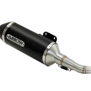 Neue Ware ARROW Dark Urban - Endschalldämpfer passend für Piaggio Vespa GTS300, Aluminum schwarz; Baujahre: ab