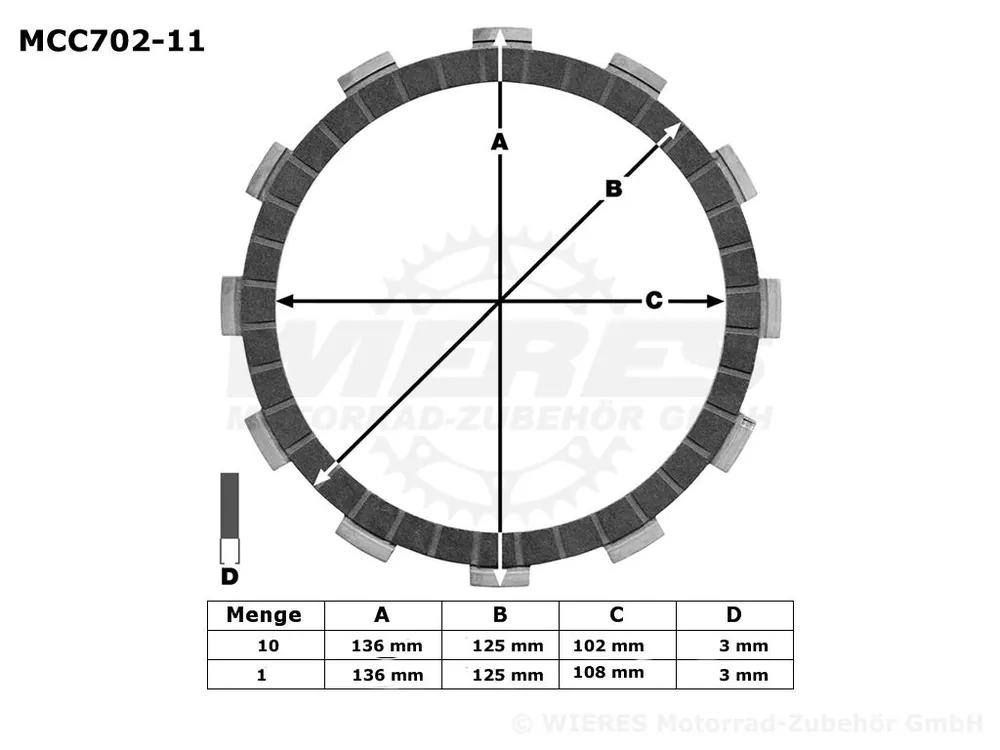 TRW Lucas Kupplungslamellenset (11 st.) passend für Ducati MCC705-11 Direktkauf