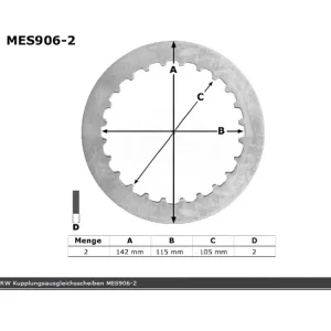 Jetzt Bestellen TRW Lucas Kupplungszwischenscheiben Kit (2st.) passend für Yamaha YZF-R1 RN22 (Bj.09-14) - MES906-2
