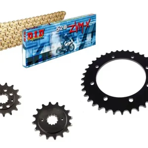 Zertifiziert DID Kettensatz passend für Kawasaki KLE500 A1-5 (Bj.91-95) DID 520ZVMX Premium Kette
