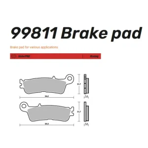 Moto-Master Bremsbelag vorn Sinter Pro Racing 99811 Fantic / passend für Yamaha Finale Aktion