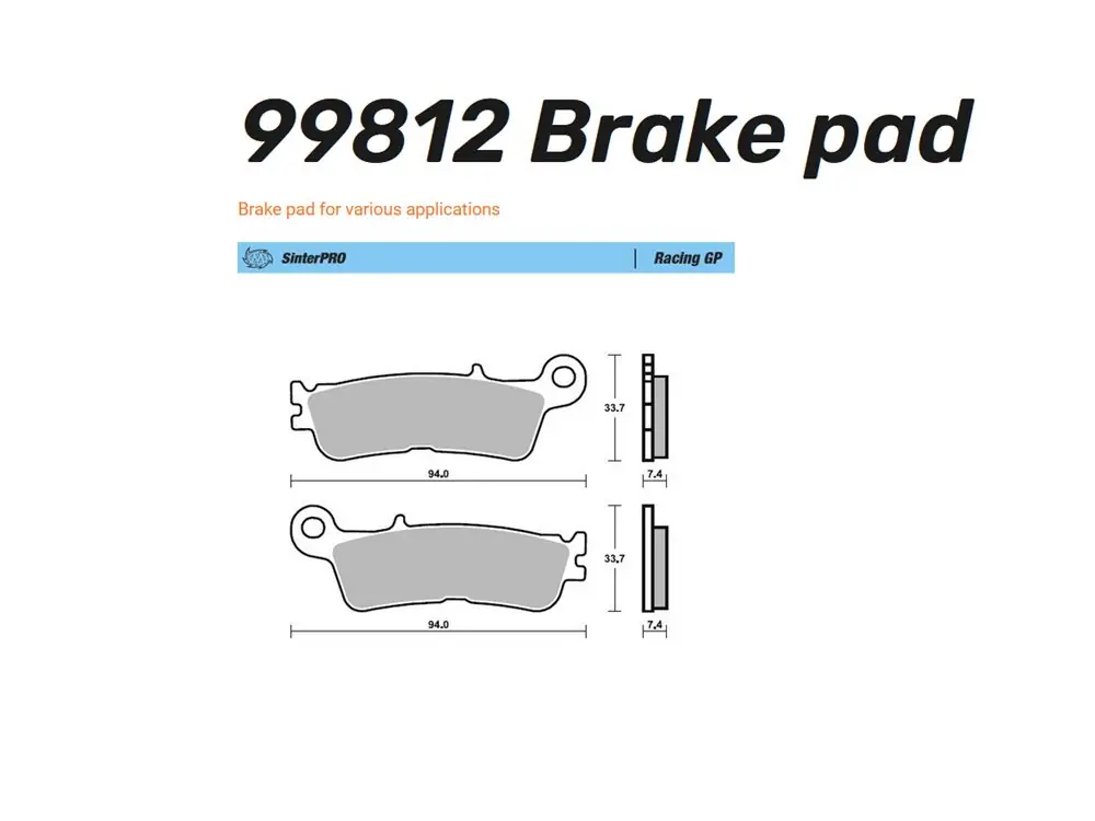 Jetzt Kaufen Moto-Master Bremsbelag vorn Sinter Pro Racing GP / Nitro / Nitro Sport - Fantic / passend für Yamaha