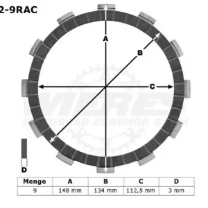 TRW Lucas Racing Kupplungslamellen passend für Yamaha YZF R6 RJ11 RJ15 TDM MCC442-9RAC Kracherpreis