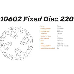 Kostenloser Versand Moto-Master Bremsscheibe Flame vorn passend für Honda MSX 125 Grom / Monkey ohne ABS