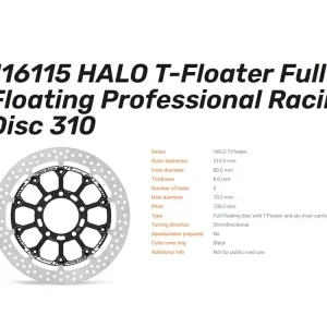 Saisonangebot Bremsscheibe Halo Full T-Floating 6.0 Racing Ø 310 vorn passend für Kawasaki - 116115