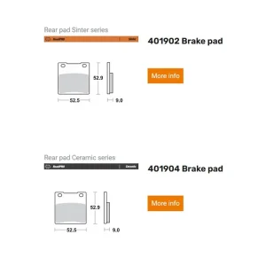 Moto-Master Bremsbelag organisch / Sinter hinten - 401904 401902 Highlight