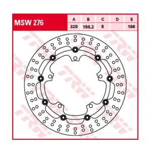 Nur Heute TRW Lucas Bremsscheibe schwimmend vorn MSW276 passend für Triumph Speed Triple 1050 / Sprint / Troph