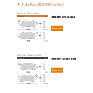 Moto-Master Bremsbelag organisch / Sinter vorn - 405101 405104 Versand Am Gleichen Tag