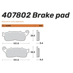 Moto-Master Bremsbelag hinten Sinter Road 407802 Kostenloser Versand
