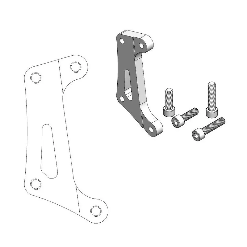 Supermoto Racing Adapterhalterung für 4-Kolben Bremszange passend für Honda CR / CRF; Bj: ab 2004 Direkt Vom Hersteller