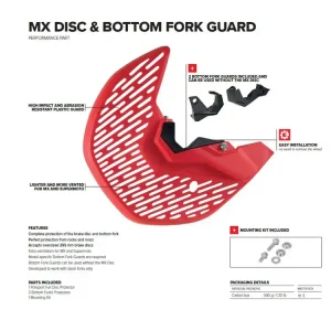 Letzte Chance Bremsscheibenschutz mit Gabelprotektor unten passend für Kawasaki KX 250 F / KX 450 F (Bj.19-)