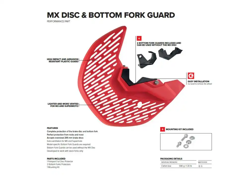 Bestpreis Bremsscheibenschutz mit Gabelprotektor unten passend für Gas Gas