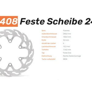 Billig Moto-Master Bremsscheibe Rear Flame 110408 vorne rechts passend für Kawasaki KLX 250/300, Bj. 06-