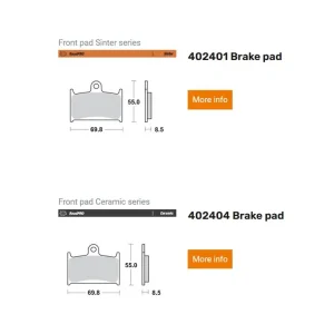 Neu Moto-Master Bremsbelag Sinter / Organisch vorn - 402404 402401