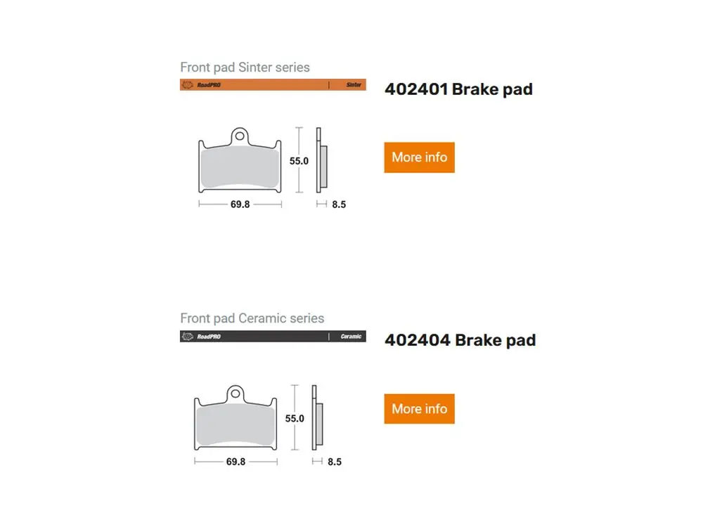 Neu Moto-Master Bremsbelag Sinter / Organisch vorn - 402404 402401