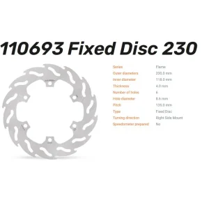 Bestpreis Moto-Master Bremsscheibe Flame hinten passend für Yamaha MT 125 / YZF R 125 - 110693