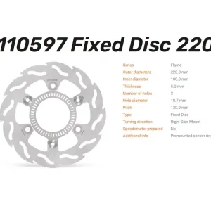 Moto-Master Bremsscheibe Flame hinten passend für Kawasaki Z 125 / Ninja 125 250 300 - 110597 Neue Ware