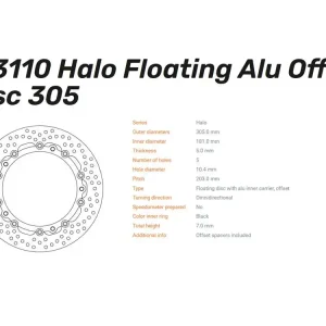 Neu Moto-Master Bremsscheibe Halo floating vorn passend für BMW - 113110