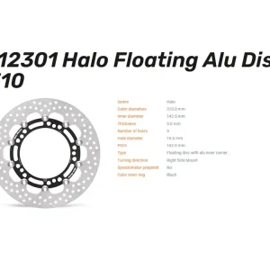 Schneller Versand Moto-Master Bremsscheibe vorn Halo Floating passend für Kawasaki - 112301