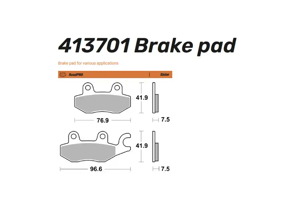 Preiswert Moto-Master Bremsbelag vorn Sinter Road - 413701