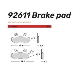 Moto-Master Bremsbelag Sinter vorn rechts - 92611 Nur Heute