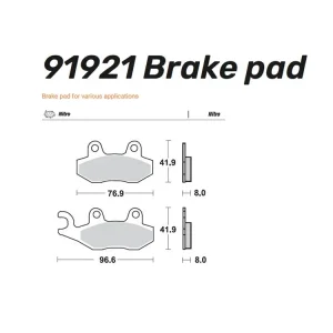 Sofort Bestellen Moto-Master Nitro Bremsbelag Nitro vorn rechts - 91921