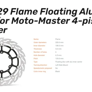 Moto-Master Bremsscheibe Flame Floating Alu Disc 320 für Moto-Master 4-Kolben-Bremssattel - 112229 Sonderaktion