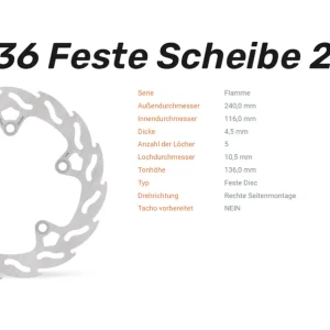 Sichere Zahlung Moto-Master Bremsscheibe vorn, rechts 240 passend für BMW G310 R / GS / RR (Bj.16-) - 110836