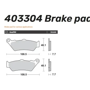 Moto-Master Bremsbelag organisch hinten - 403304 Abverkauf