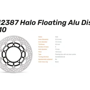 Abverkauf Moto-Master Bremsscheibe Halo Floating vorn passend für Suzuki GSX-8S GSX-8R V-Strom 800 - 112387