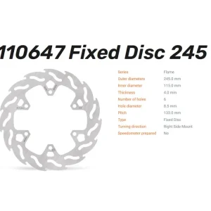 Moto-Master Bremsscheibe Flame hinten passend für Ducati Monster Scrambler Panigale - 110647 Kostenfreie Lieferung