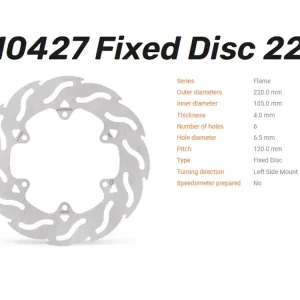 Neue Kollektion Moto-Master Bremsscheibe Flame vorn links passend für Piaggio GTS 125 Vespa/Liberty - 110427