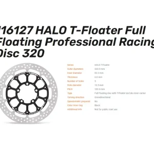 Bestseller Moto-Master Bremsscheibe HALO T-Floater 6.0 Professional Racing Series passend für Triumph 116127- o