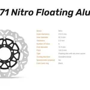 Moto-Master Bremsscheibe Nitro floating vorn passend für Triumph Street Triple 675/765 / Thruxton 12 Preisknaller