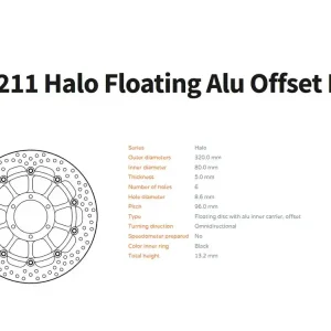 Moto-Master Bremsscheibe Halo floating vorn passend für BMW S 1000 RR M K66 K67 - 113211 Top-Seller