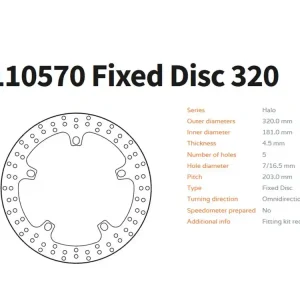 Moto-Master Bremsscheibe Halo vorn passend für BMW S 1000 RR K67 - 110570 Abverkauf