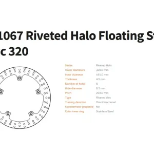 Moto-Master Bremsscheibe Halo vorn mit Floatern passend für BMW S 1000 RR K67 - 111067 Sonderaktion