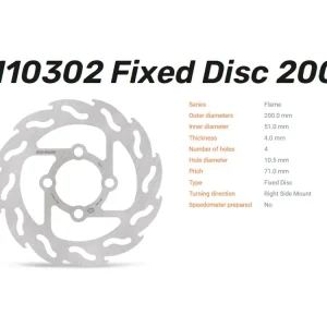 Moto-Master Bremsscheibe Flame hinten passend für Yamaha YFM 700 / YFZ 450 - 110302 Must-Have