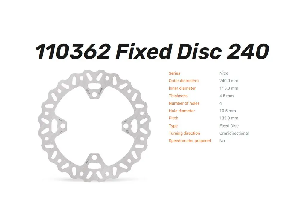 Moto-Master Bremsscheibe Nitro hinten passend für Kawasaki - 110362 Meistverkauft