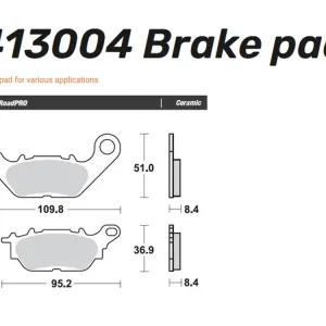 Moto-Master Bremsbelag hinten passend für Yamaha N Max 125 (GPD-A) Ceramic Road - 413004 Letzte Chance