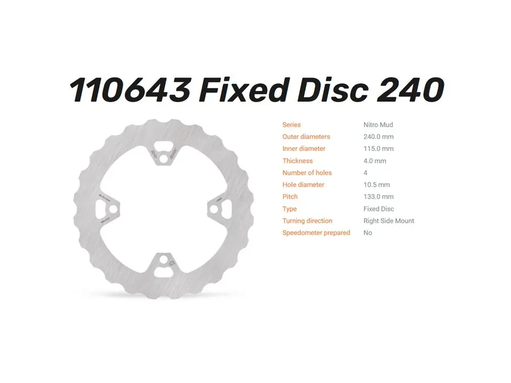 Moto-Master Bremsscheibe Nitro Mud hinten passend für Kawasaki - 110643 Gratis Versand