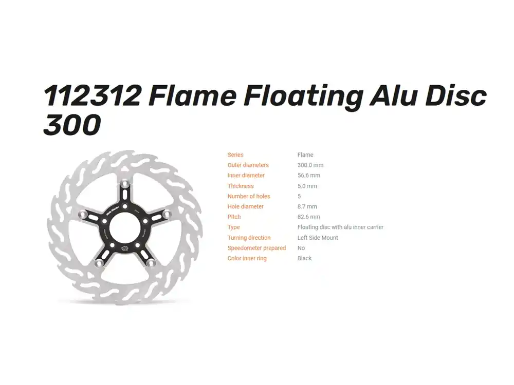 Neue Kollektion Moto-Master Bremsscheibe Flame Floating 300 vorn passend für Harley Davidson - 112312