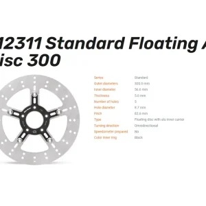 Echt Moto-Master Bremsscheibe Floating Adrian 300 vorn passend für Harley Davidson - 112311